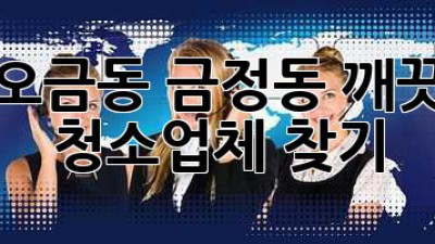 군포 오금동 금정동, 깨끗한 집 청소업체 찾기